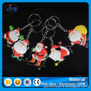 hot sale custom your logo plastic pvc santa claus christmas keychains